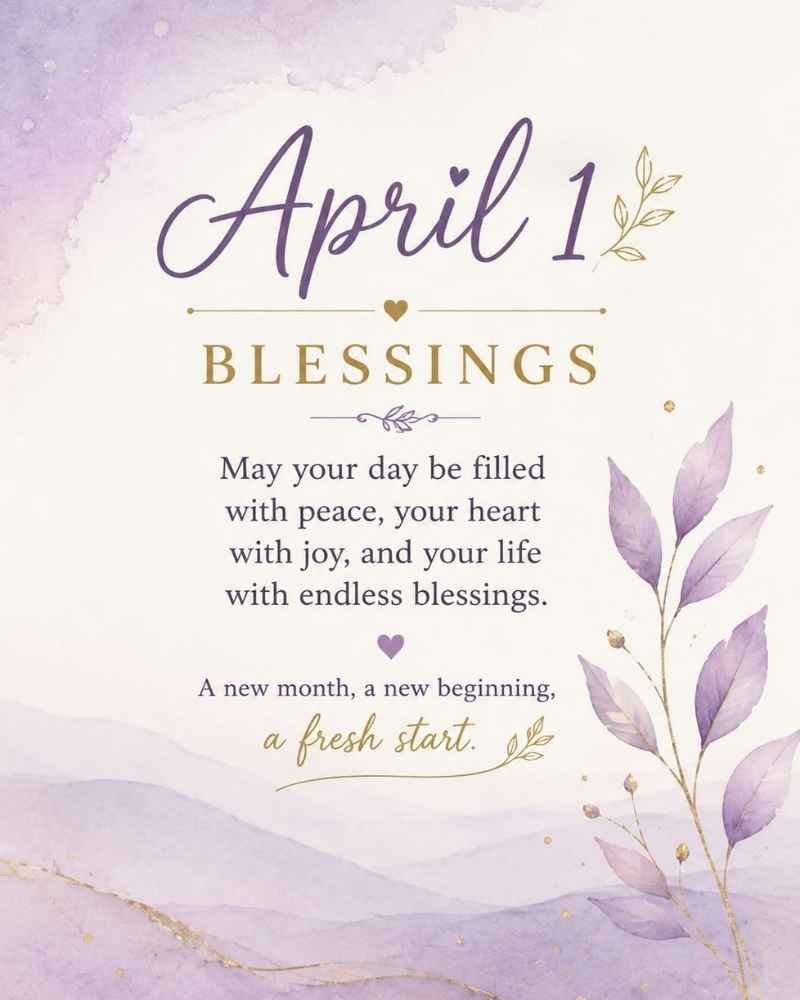 April 1 Blessings 
