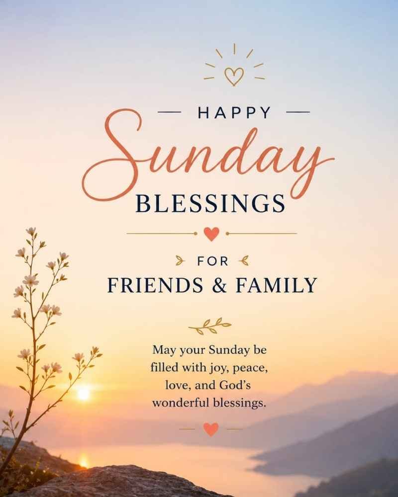 Heartwarming Sunday Blessings for Friends & Family