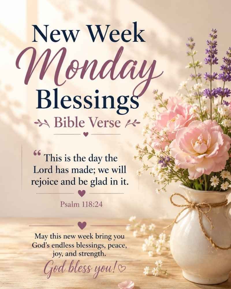 New Week Monday Blessings Bible Verse