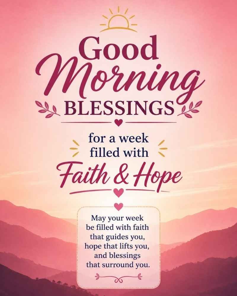 Good Morning Blessings for a Week Filled With Faith and Hope