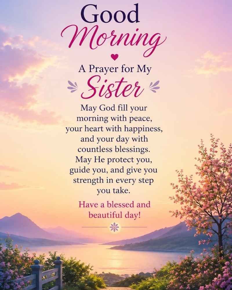 Good Morning Prayer for a Sister