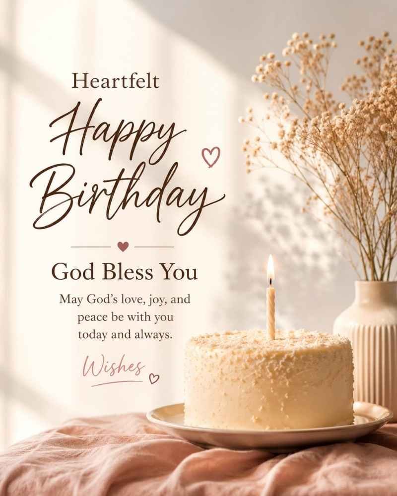 Heartfelt Happy Birthday God Bless You Wishes