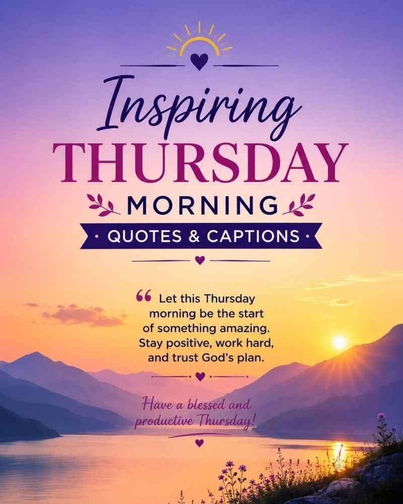 Inspiring Thursday Morning Quotes & Captions