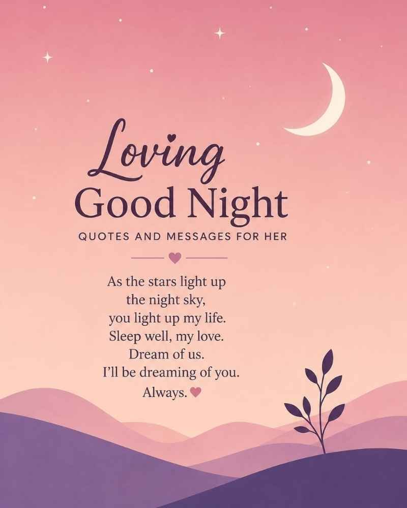 Loving Good Night Quotes and Messages for Her