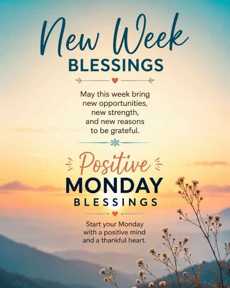 New Week Blessings & Positive Monday Blessings