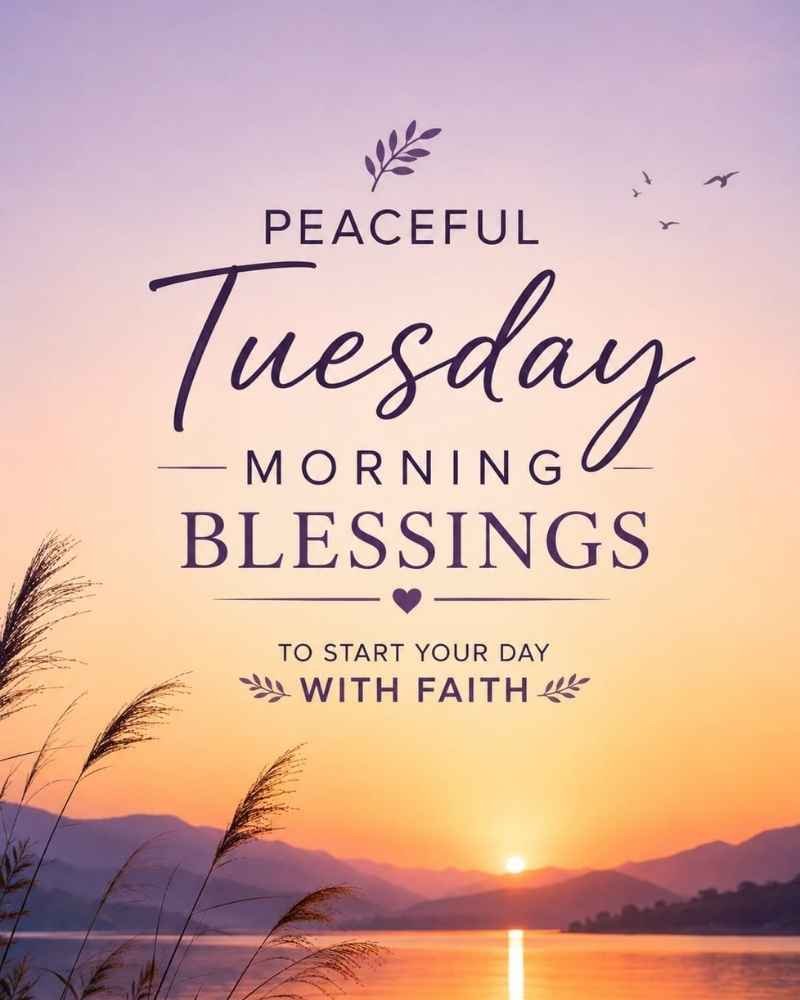 Peaceful Tuesday Morning Blessings to Start Your Day with Faith