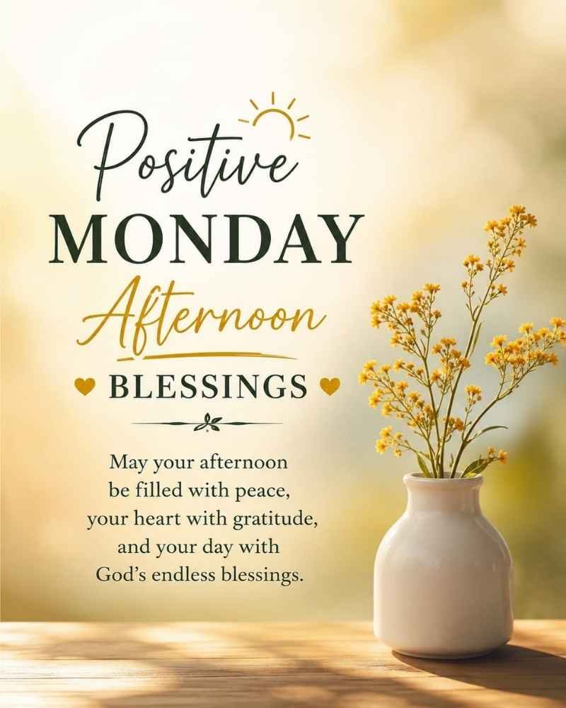 Positive Monday Afternoon Blessings Quotes