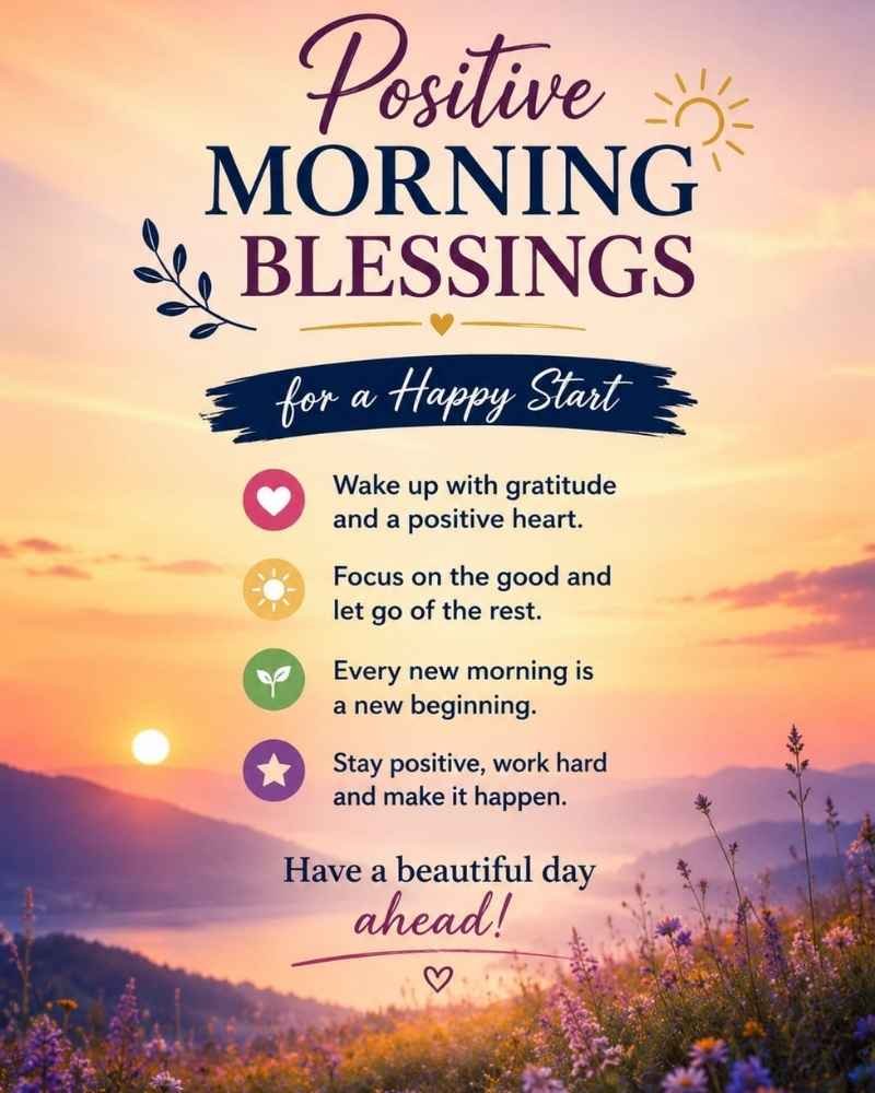 Positive Morning Blessings for a Happy Start