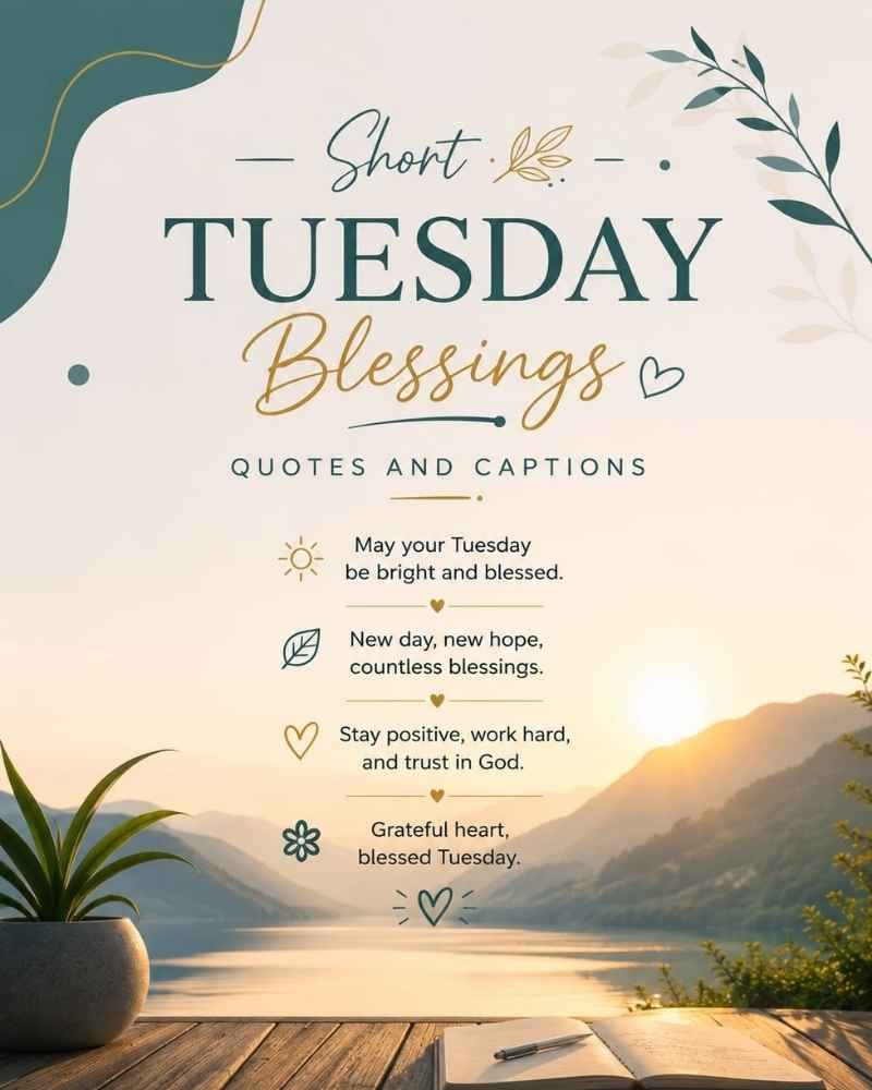 Short Tuesday Blessings Quotes and Captions