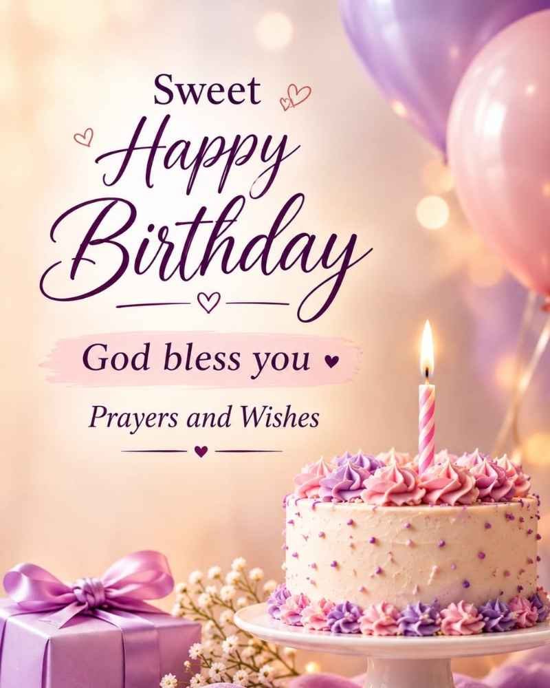 Sweet Happy Birthday God Bless You Prayers And Wishes