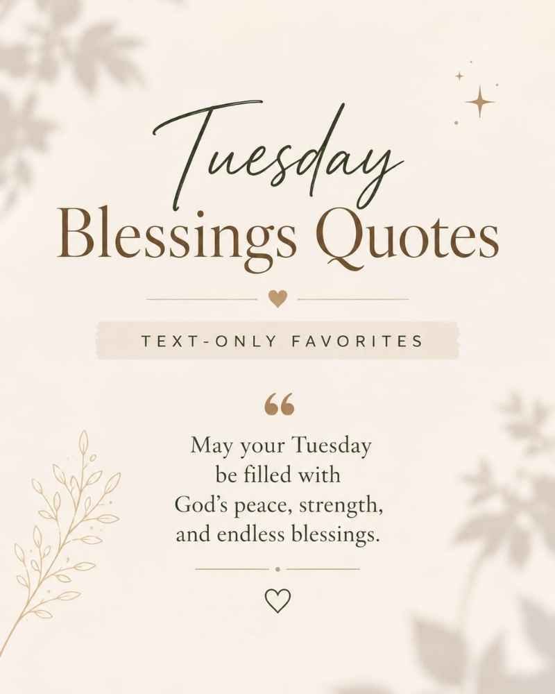 Tuesday Blessings Quotes (Text-Only Favorites)