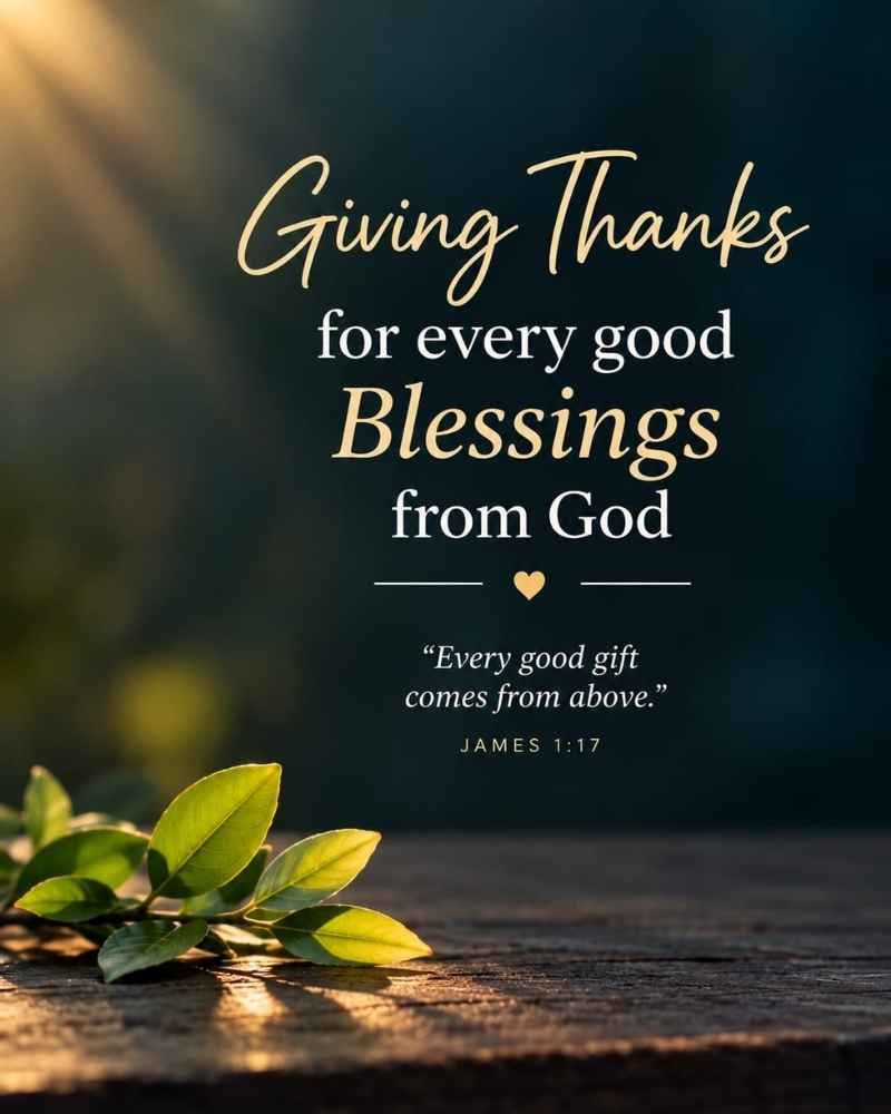 Giving Thanks for Every Good Blessing From God